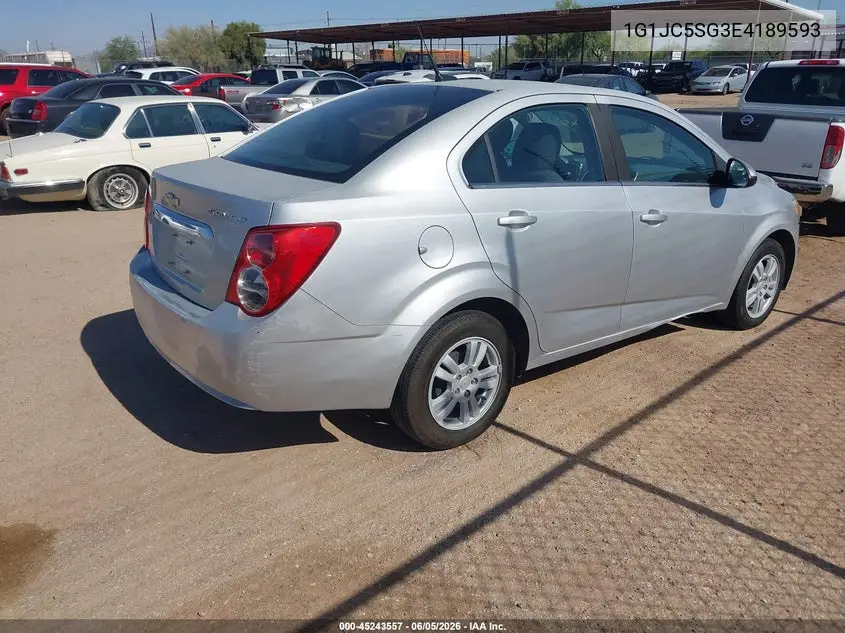 2014 Chevrolet Sonic Lt Auto VIN: 1G1JC5SG3E4189593 Lot: 45243557