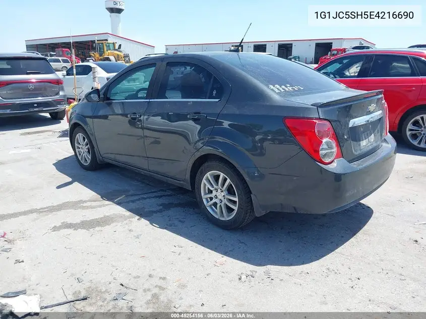 2014 Chevrolet Sonic Lt Auto VIN: 1G1JC5SH5E4216690 Lot: 45254156