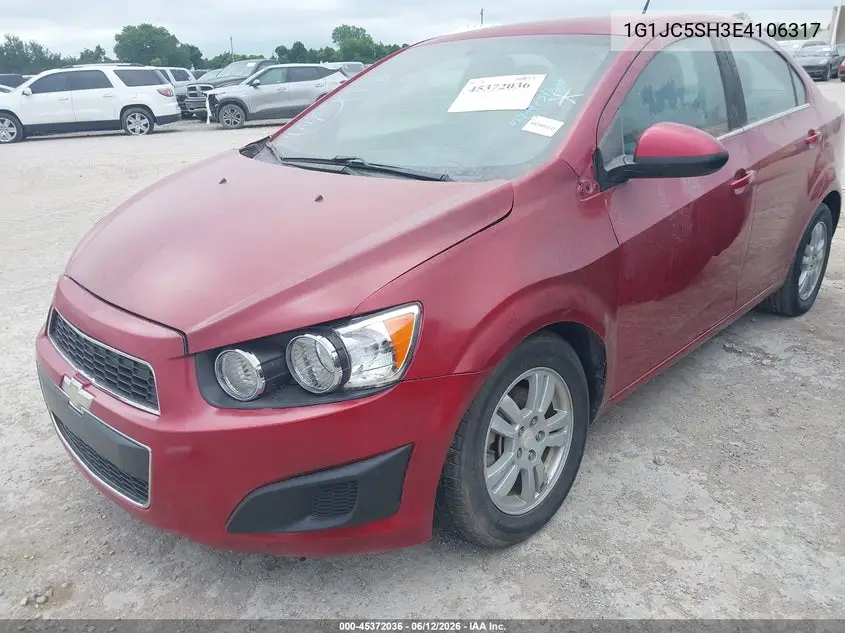 2014 Chevrolet Sonic Lt Auto VIN: 1G1JC5SH3E4106317 Lot: 45372036