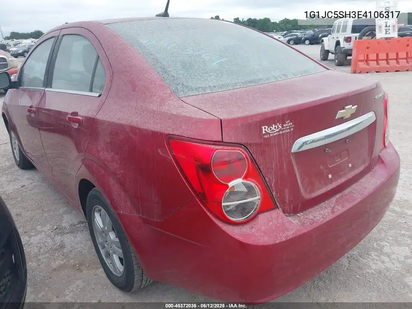 2014 Chevrolet Sonic Lt Auto VIN: 1G1JC5SH3E4106317 Lot: 45372036