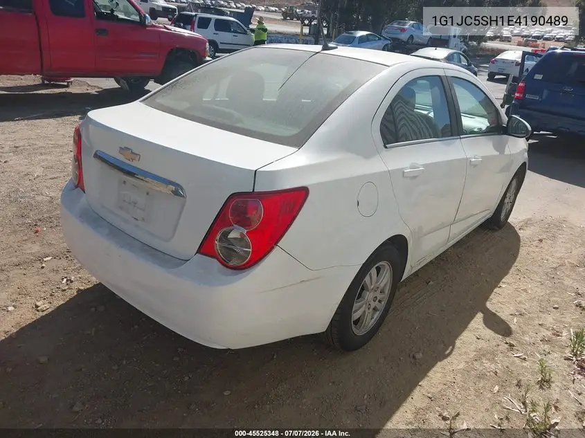2014 Chevrolet Sonic Lt Auto VIN: 1G1JC5SH1E4190489 Lot: 45525348