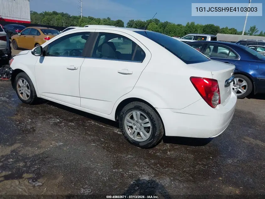 2014 Chevrolet Sonic Lt Auto VIN: 1G1JC5SH9E4103003 Lot: 45602671