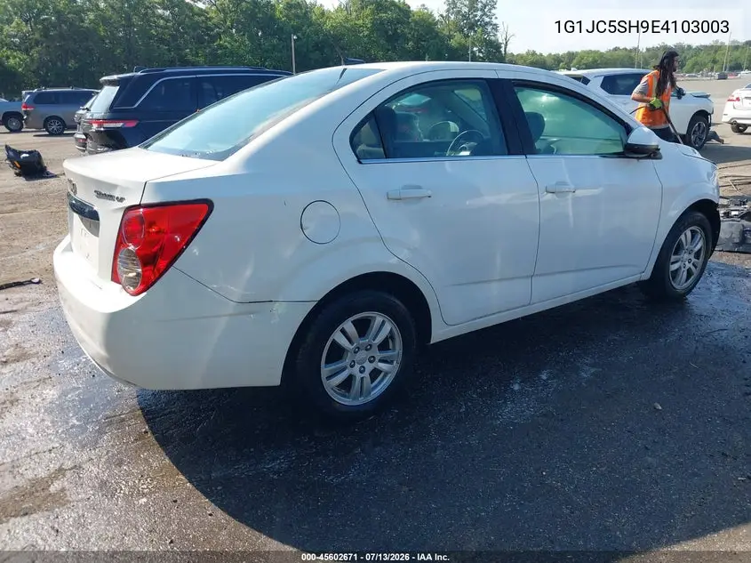 2014 Chevrolet Sonic Lt Auto VIN: 1G1JC5SH9E4103003 Lot: 45602671
