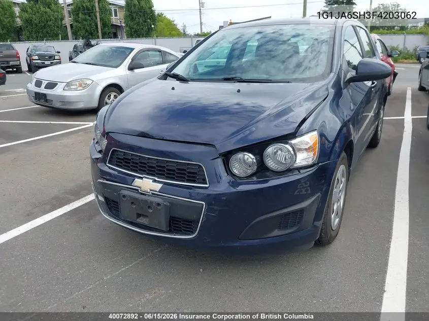 2015 Chevrolet Sonic VIN: 1G1JA6SH3F4203062 Lot: 40072892