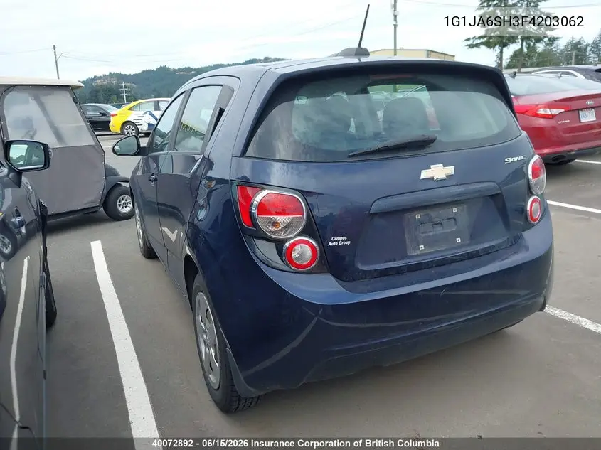 2015 Chevrolet Sonic VIN: 1G1JA6SH3F4203062 Lot: 40072892