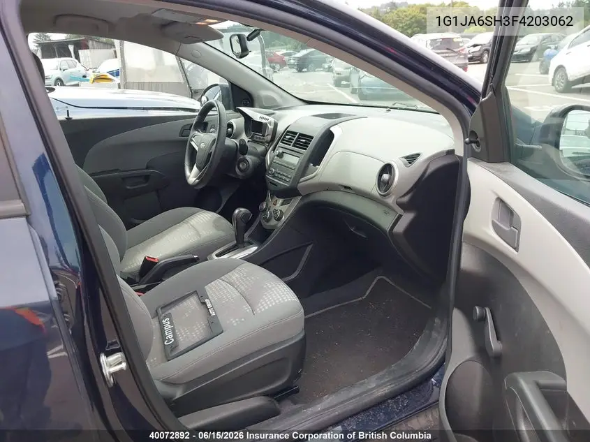 2015 Chevrolet Sonic VIN: 1G1JA6SH3F4203062 Lot: 40072892