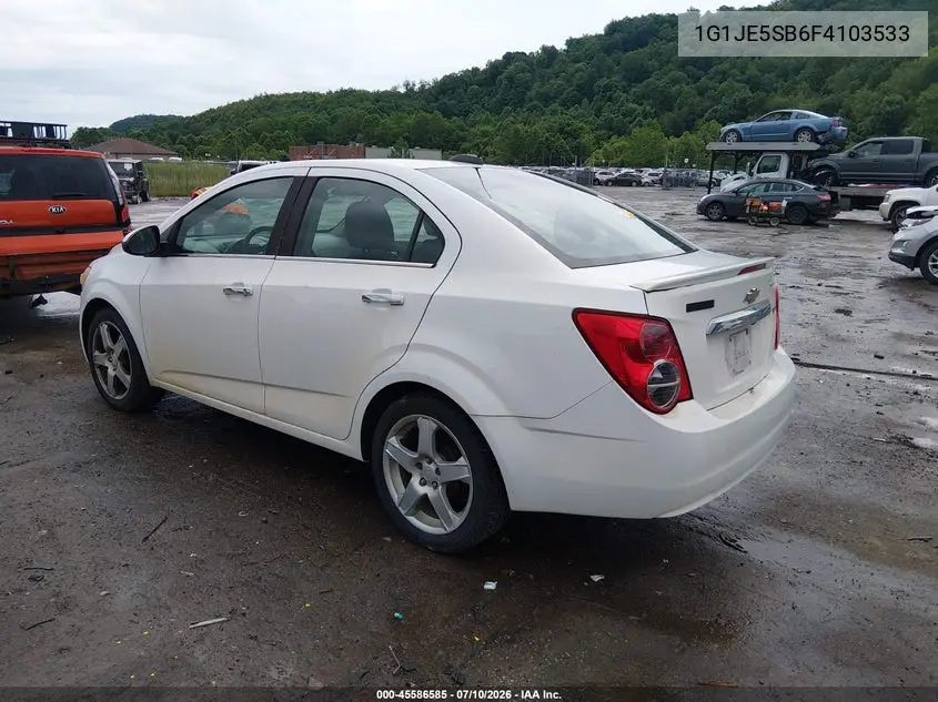 2015 Chevrolet Sonic Ltz Auto VIN: 1G1JE5SB6F4103533 Lot: 45586585