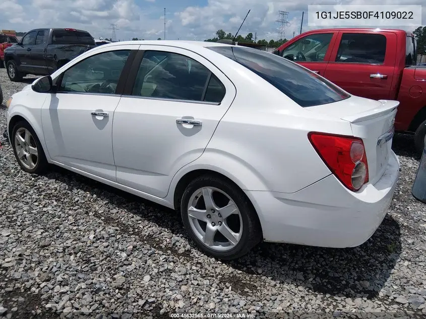 2015 Chevrolet Sonic Ltz Auto VIN: 1G1JE5SB0F4109022 Lot: 45632565