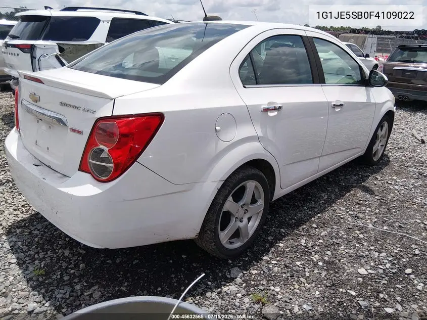 2015 Chevrolet Sonic Ltz Auto VIN: 1G1JE5SB0F4109022 Lot: 45632565