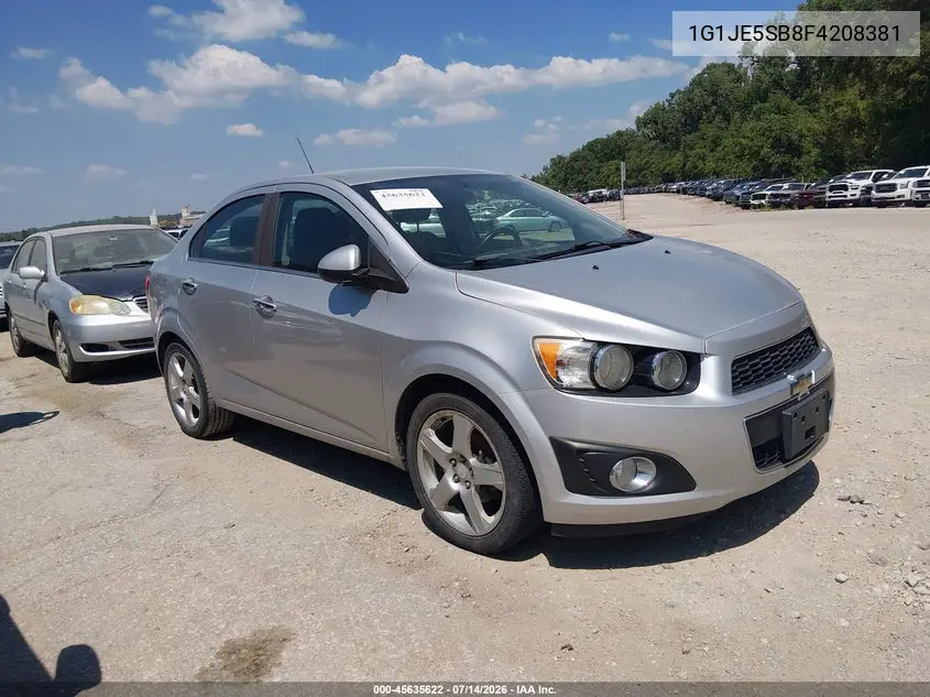 2015 Chevrolet Sonic Ltz Auto VIN: 1G1JE5SB8F4208381 Lot: 45635622