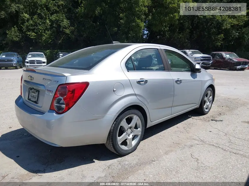 2015 Chevrolet Sonic Ltz Auto VIN: 1G1JE5SB8F4208381 Lot: 45635622