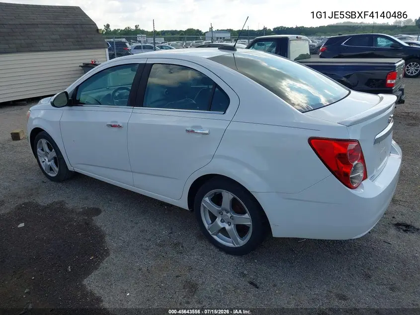 2015 Chevrolet Sonic Ltz Auto VIN: 1G1JE5SBXF4140486 Lot: 45643556