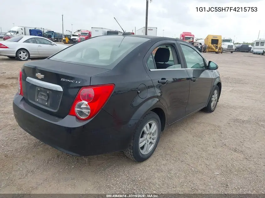 2015 Chevrolet Sonic Lt Auto VIN: 1G1JC5SH7F4215753 Lot: 45645414