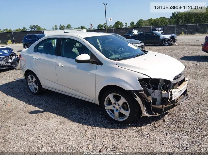 2015 Chevrolet Sonic Ltz Auto VIN: 1G1JE5SB5F4120016 Lot: 45669344