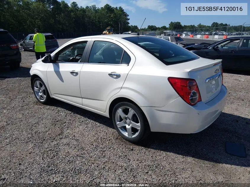 2015 Chevrolet Sonic Ltz Auto VIN: 1G1JE5SB5F4120016 Lot: 45669344