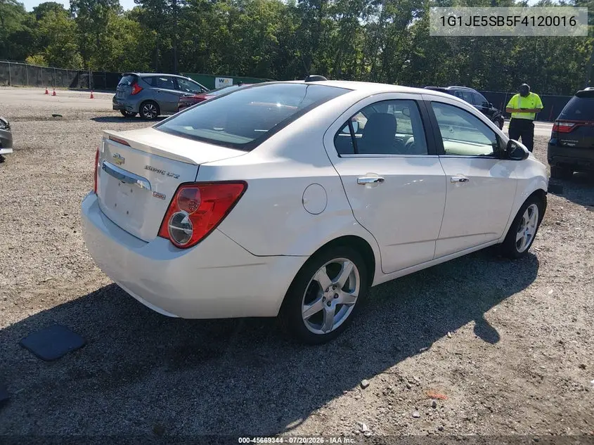 2015 Chevrolet Sonic Ltz Auto VIN: 1G1JE5SB5F4120016 Lot: 45669344