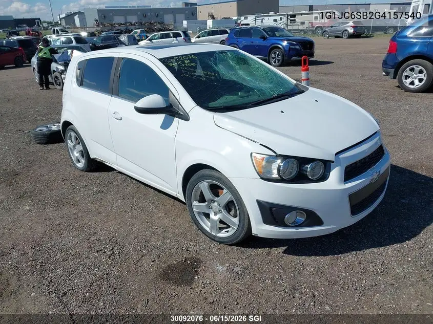 2016 Chevrolet Sonic Lt VIN: 1G1JC6SB2G4157540 Lot: 30092076
