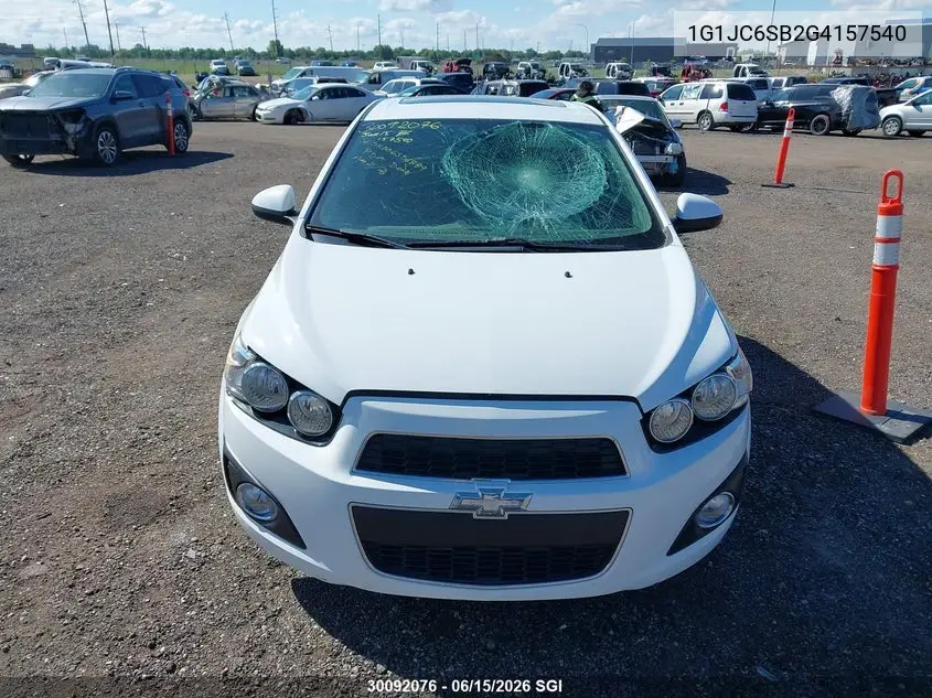 2016 Chevrolet Sonic Lt VIN: 1G1JC6SB2G4157540 Lot: 30092076