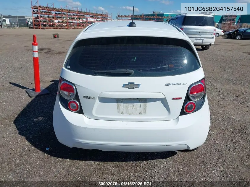 2016 Chevrolet Sonic Lt VIN: 1G1JC6SB2G4157540 Lot: 30092076