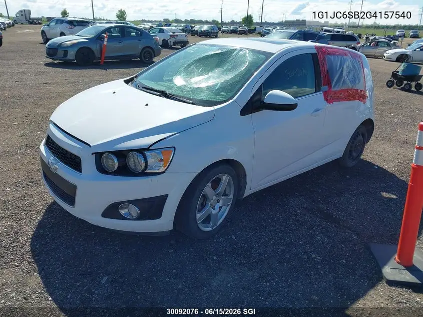 2016 Chevrolet Sonic Lt VIN: 1G1JC6SB2G4157540 Lot: 30092076