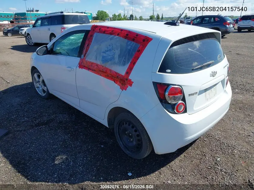 2016 Chevrolet Sonic Lt VIN: 1G1JC6SB2G4157540 Lot: 30092076