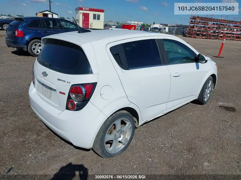 2016 Chevrolet Sonic Lt VIN: 1G1JC6SB2G4157540 Lot: 30092076