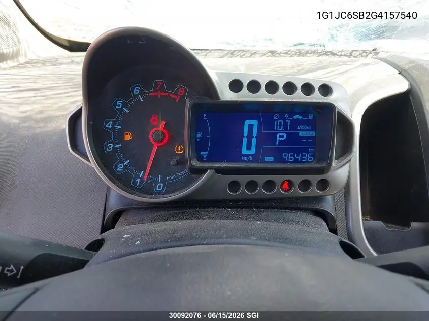 2016 Chevrolet Sonic Lt VIN: 1G1JC6SB2G4157540 Lot: 30092076