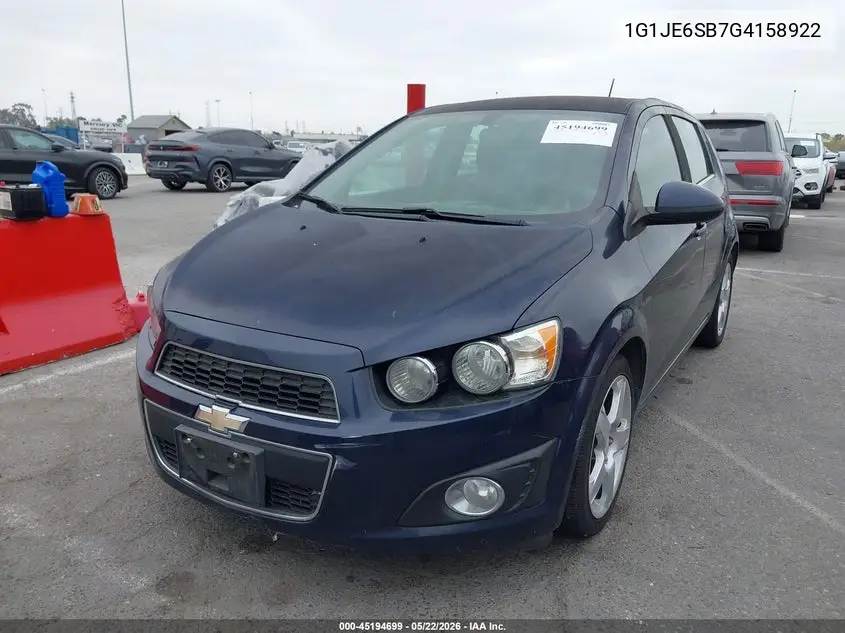 2016 Chevrolet Sonic Ltz Auto VIN: 1G1JE6SB7G4158922 Lot: 45194699