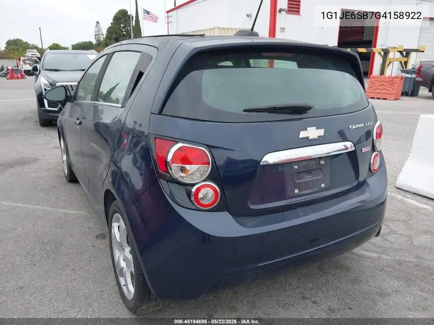 2016 Chevrolet Sonic Ltz Auto VIN: 1G1JE6SB7G4158922 Lot: 45194699