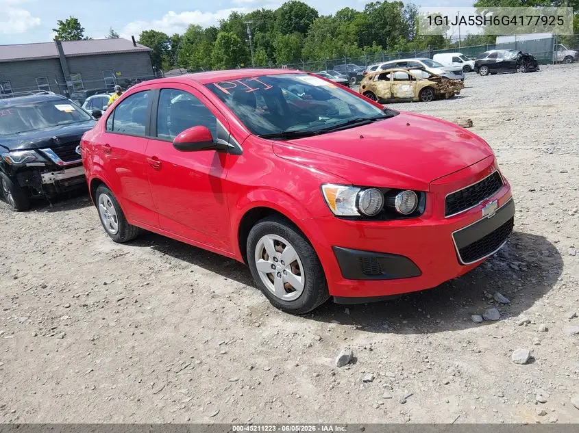 2016 Chevrolet Sonic Ls Auto VIN: 1G1JA5SH6G4177925 Lot: 45211223