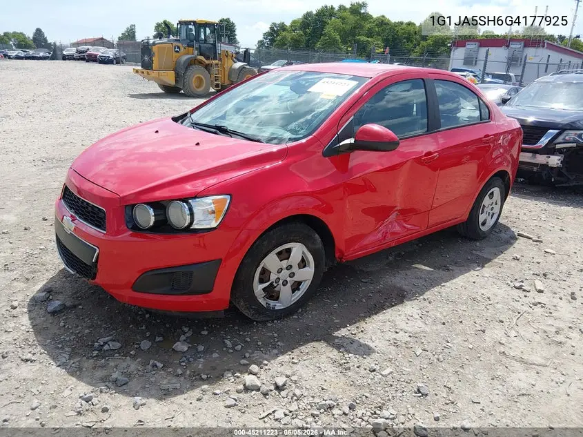 2016 Chevrolet Sonic Ls Auto VIN: 1G1JA5SH6G4177925 Lot: 45211223