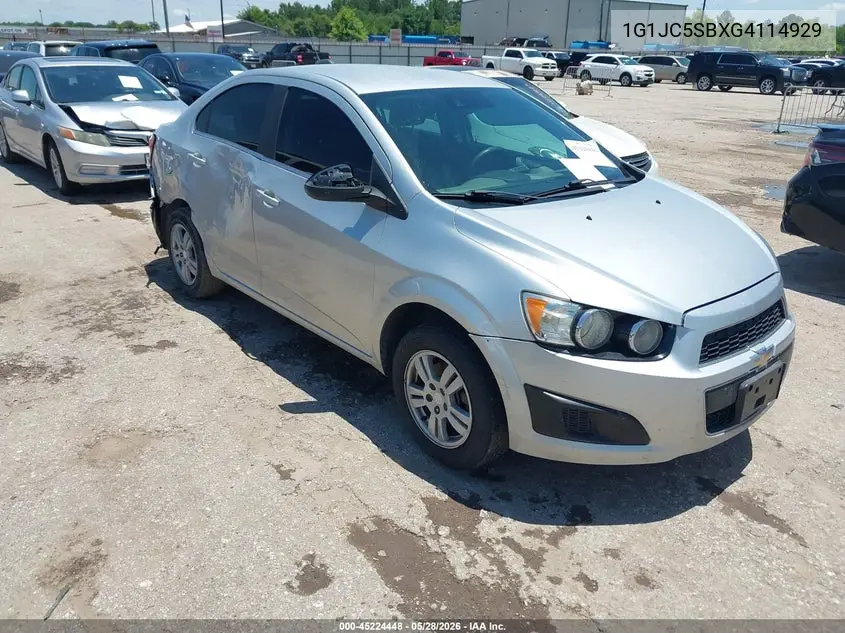 2016 Chevrolet Sonic Lt Auto VIN: 1G1JC5SBXG4114929 Lot: 45224448