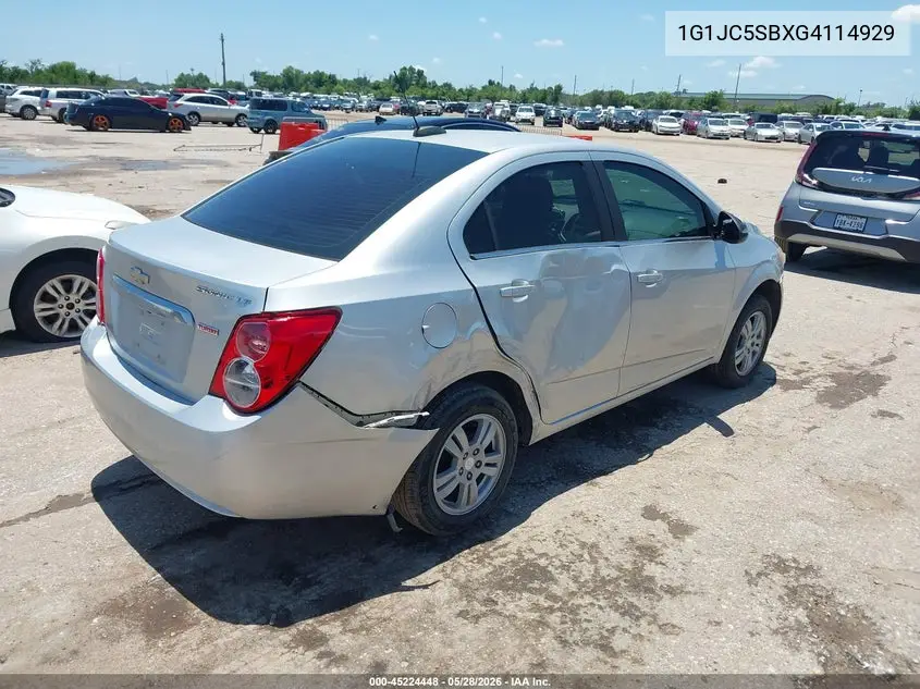 2016 Chevrolet Sonic Lt Auto VIN: 1G1JC5SBXG4114929 Lot: 45224448