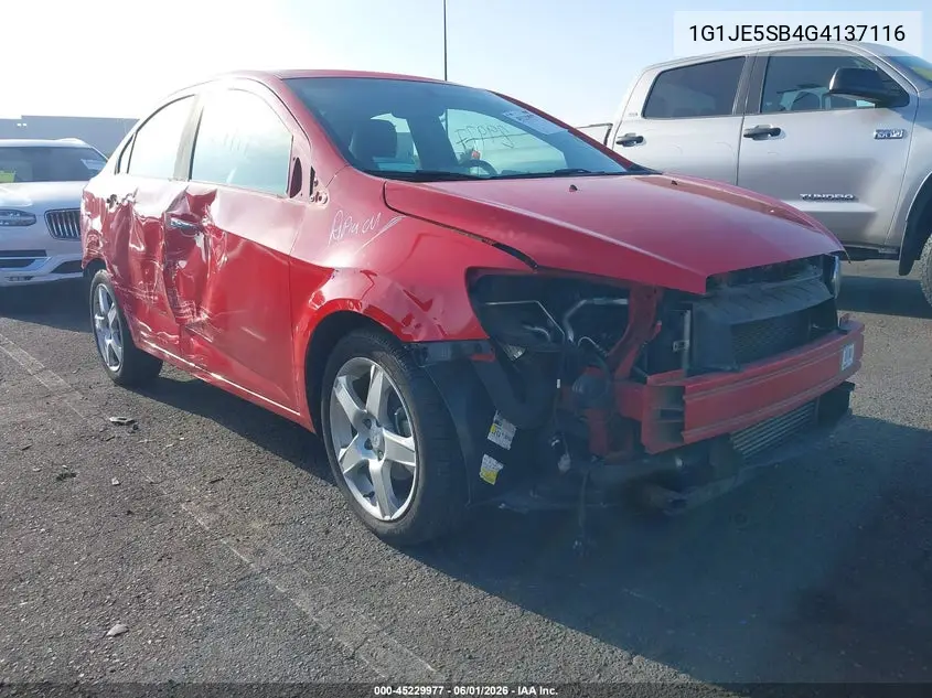 2016 Chevrolet Sonic Ltz Auto VIN: 1G1JE5SB4G4137116 Lot: 45229977