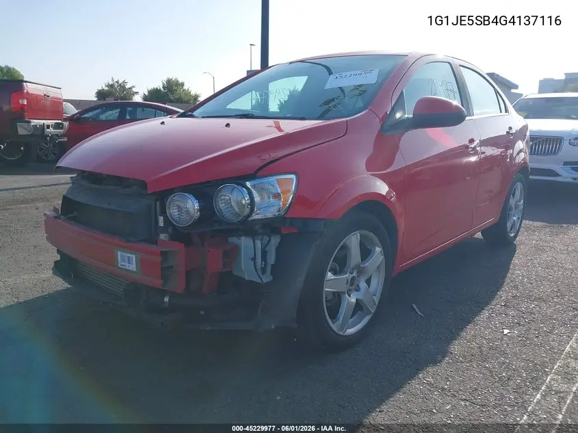 2016 Chevrolet Sonic Ltz Auto VIN: 1G1JE5SB4G4137116 Lot: 45229977