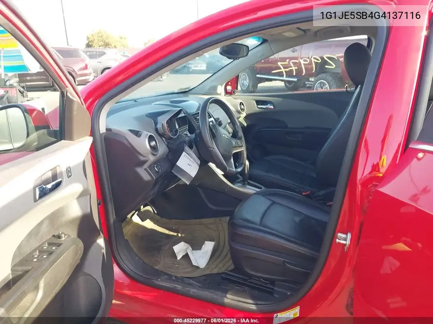 2016 Chevrolet Sonic Ltz Auto VIN: 1G1JE5SB4G4137116 Lot: 45229977