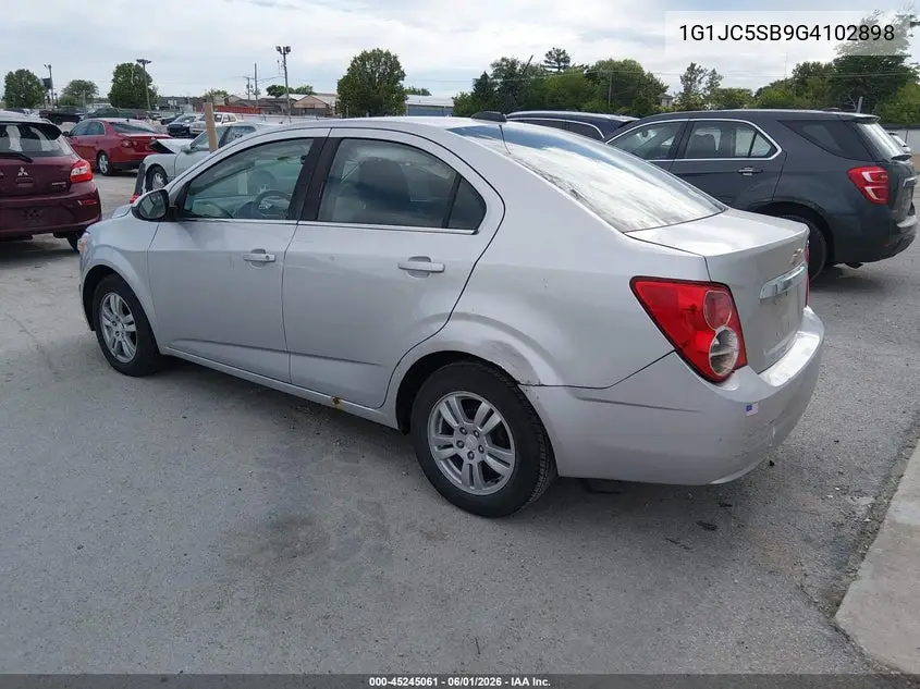 2016 Chevrolet Sonic Lt Auto VIN: 1G1JC5SB9G4102898 Lot: 45245061