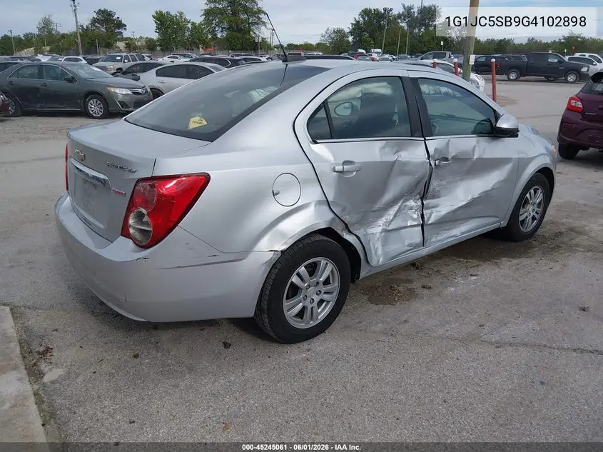2016 Chevrolet Sonic Lt Auto VIN: 1G1JC5SB9G4102898 Lot: 45245061