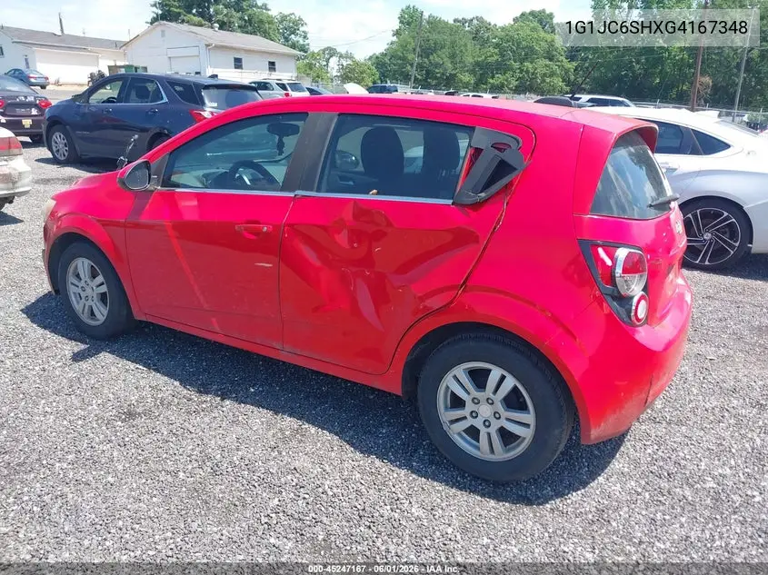 2016 Chevrolet Sonic Lt Auto VIN: 1G1JC6SHXG4167348 Lot: 45247167