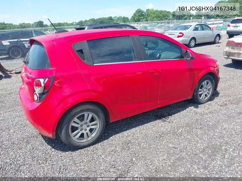 2016 Chevrolet Sonic Lt Auto VIN: 1G1JC6SHXG4167348 Lot: 45247167