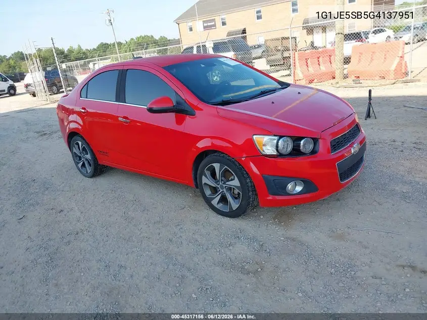 2016 Chevrolet Sonic Ltz Auto VIN: 1G1JE5SB5G4137951 Lot: 45317156