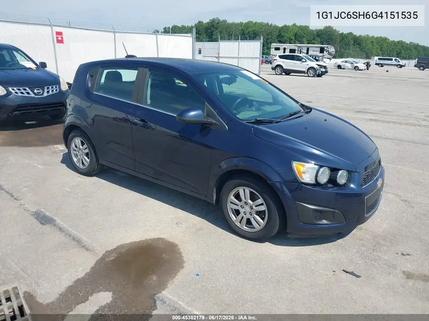 2016 Chevrolet Sonic Lt Auto VIN: 1G1JC6SH6G4151535 Lot: 45382179