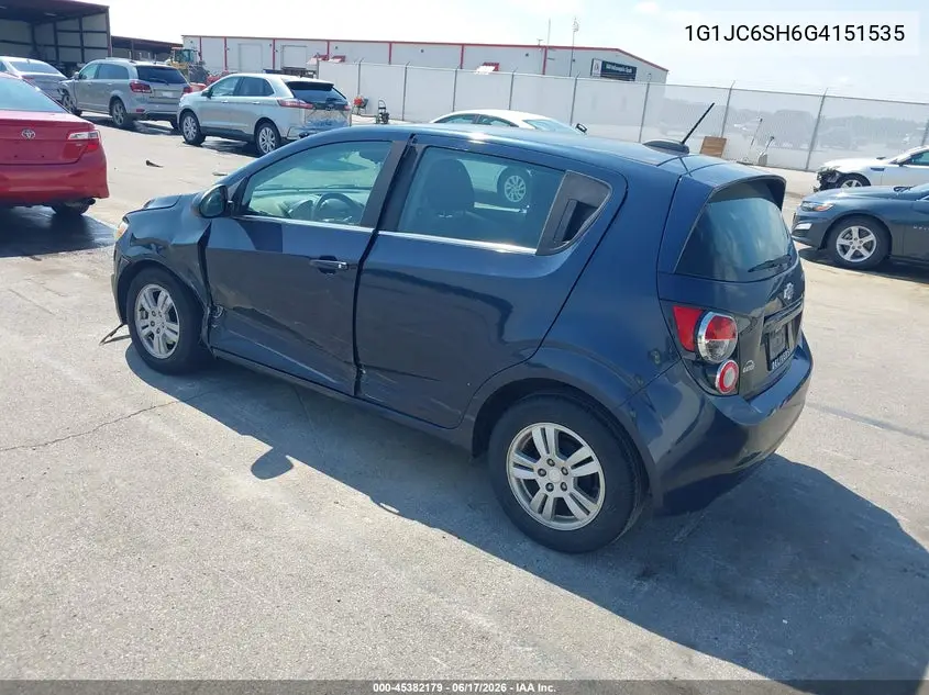 2016 Chevrolet Sonic Lt Auto VIN: 1G1JC6SH6G4151535 Lot: 45382179