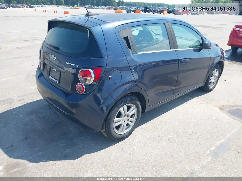 2016 Chevrolet Sonic Lt Auto VIN: 1G1JC6SH6G4151535 Lot: 45382179