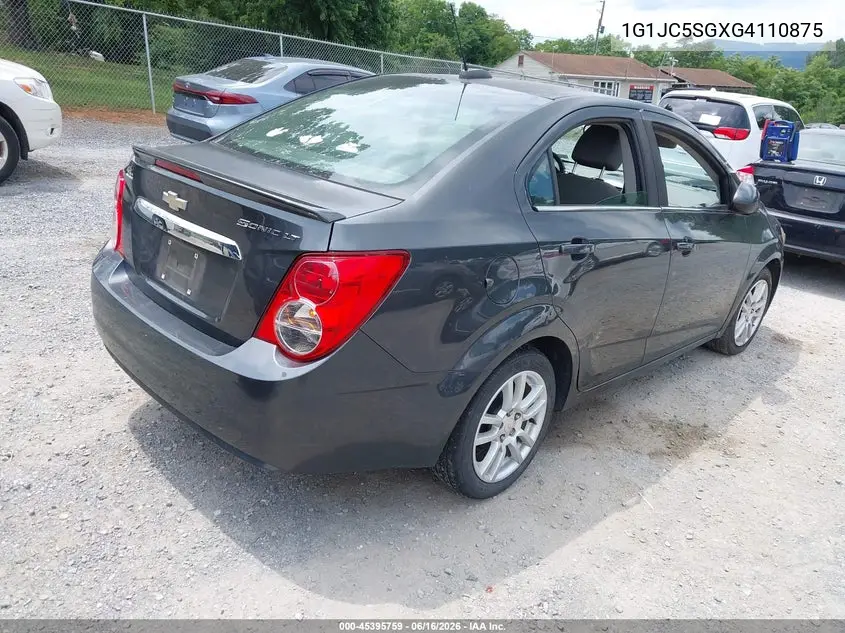 2016 Chevrolet Sonic Lt Auto VIN: 1G1JC5SGXG4110875 Lot: 45395759