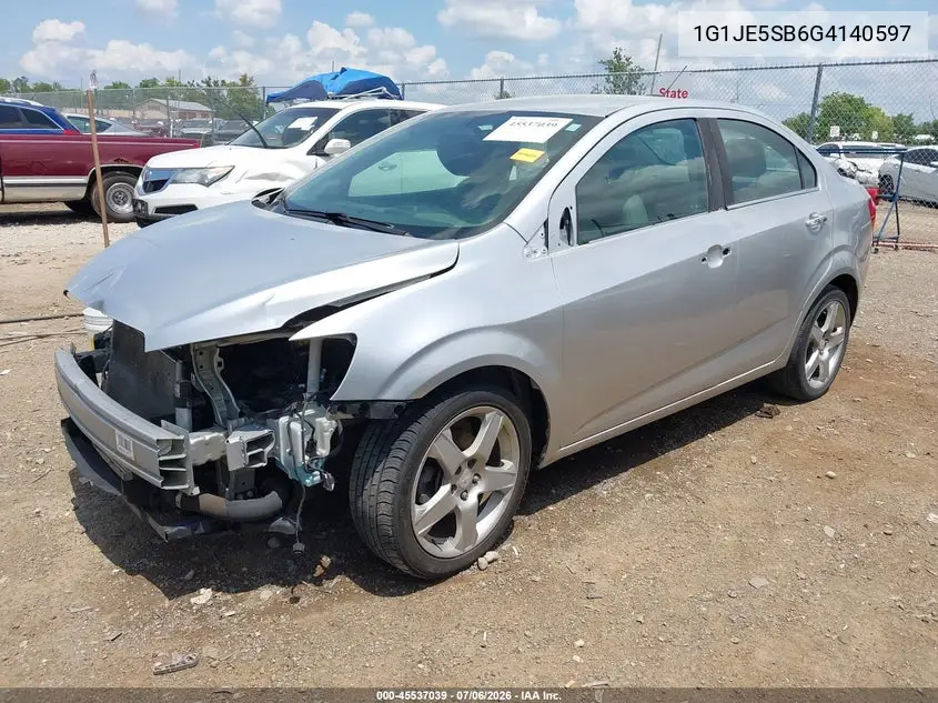 2016 Chevrolet Sonic Ltz Auto VIN: 1G1JE5SB6G4140597 Lot: 45537039