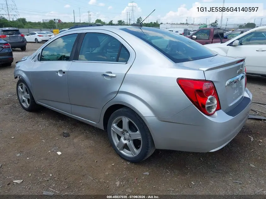 2016 Chevrolet Sonic Ltz Auto VIN: 1G1JE5SB6G4140597 Lot: 45537039