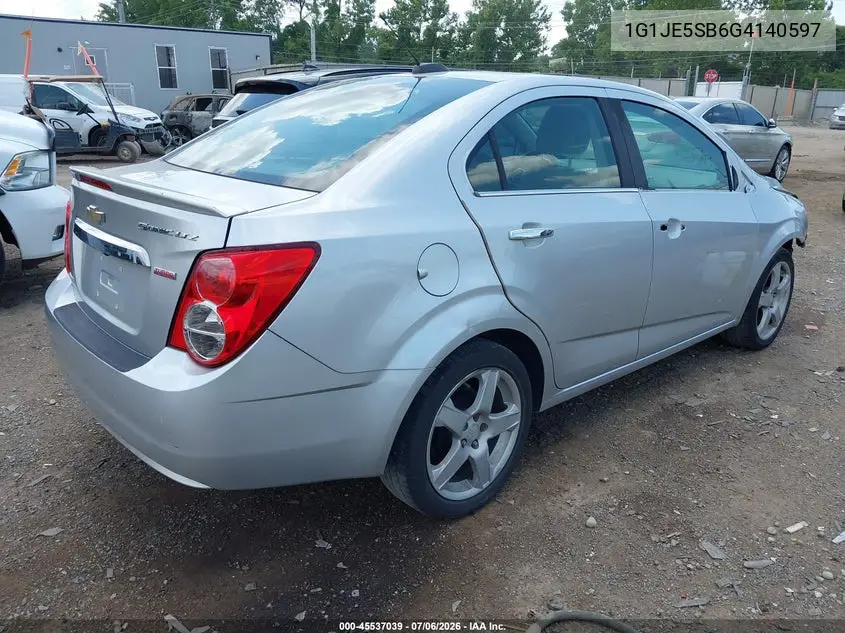 2016 Chevrolet Sonic Ltz Auto VIN: 1G1JE5SB6G4140597 Lot: 45537039