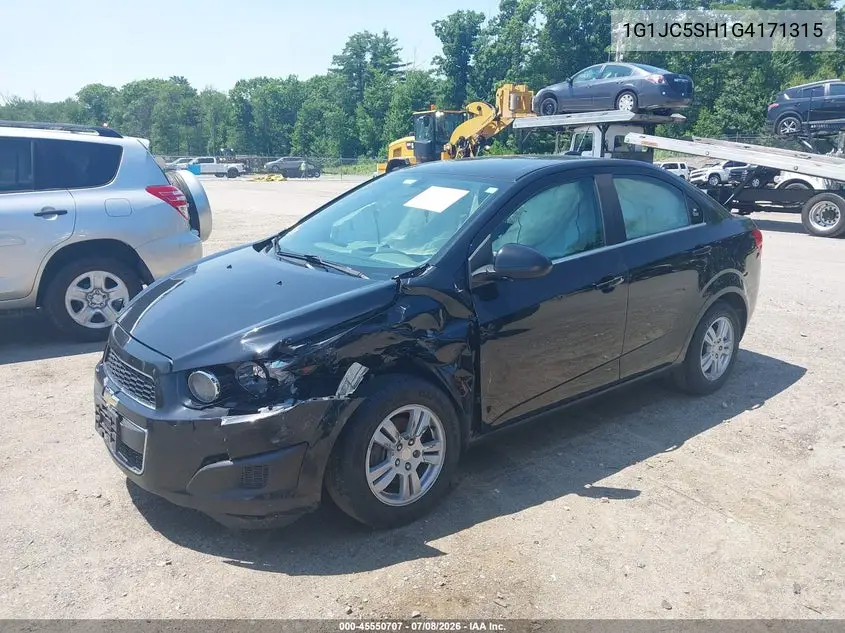 2016 Chevrolet Sonic Lt Auto VIN: 1G1JC5SH1G4171315 Lot: 45550707
