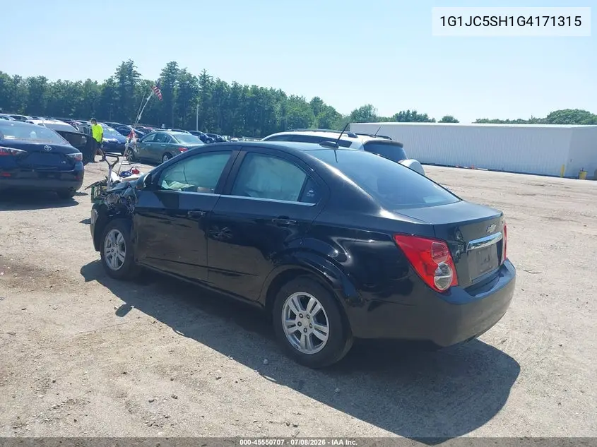 2016 Chevrolet Sonic Lt Auto VIN: 1G1JC5SH1G4171315 Lot: 45550707